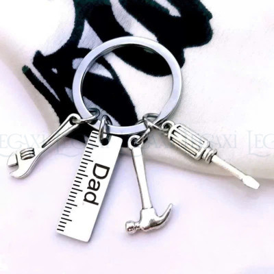 Móc Khóa Công Cụ Sữa Chữa Mini Búa Tua Vít Cờ Lê Bằng Kim Loại Dùng Cho Chìa Khóa Xe Máy, Xe Hơi, Nhà, Quà Tặng Cho Bố