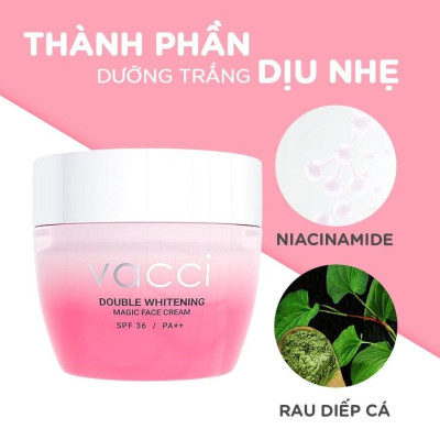 Kem Face Dưỡng Trắng Và Nâng Tông Da Mặt VACCI SPF36 PA++ - Làm Trắng - Chống Lão Hóa