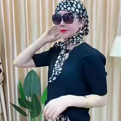 Khăn choàng cổ mũ trùm đầu nữ phong cách hồi giáo lụa satin dona22110102