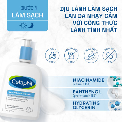 Sữa rửa mặt dịu lành cho da nhạy cảm Cetaphil Gentle Skin Cleanser 125ml