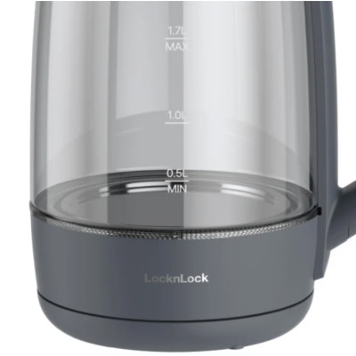 Ấm đun siêu tốc 5 mức nhiệt LocknLock Smart glow glass electric kettle 1.7L EJK276GRY - Hàng chính hãng