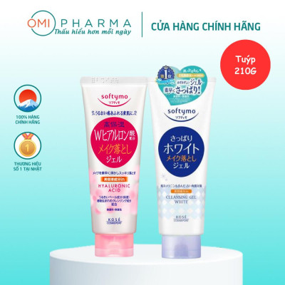 Gel Tẩy Trang Dưỡng Trắng, Dưỡng Ẩm Bổ Sung Hyaluronic Acid Softymo Cleansing Gel Nhật Bản 210G