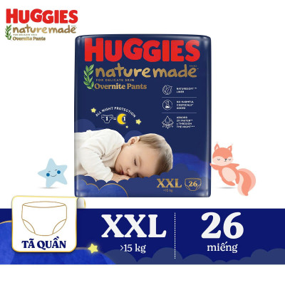 Tã quần Huggies Naturemade ban đêm XXL 26 miếng