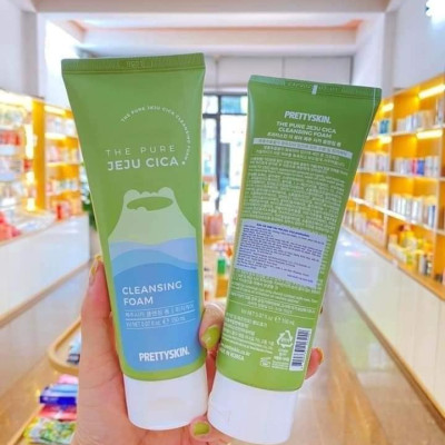 Sữa rửa mặt rau má PrettySkin The Pure Jeju Cica Cleansing Foam  150ml