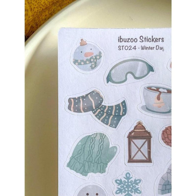 Sticker tự thiết kế - sticker sheet winter day - hình dán sổ, nhật kí bullet journal - unim039