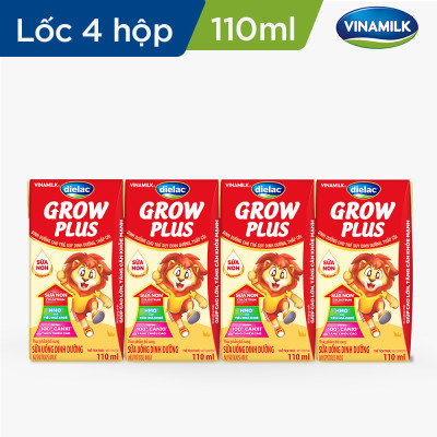 Thùng 48 Hộp Sữa Bột Pha Sẵn Vinamilk Dielac Grow Plus - Đỏ 110ml