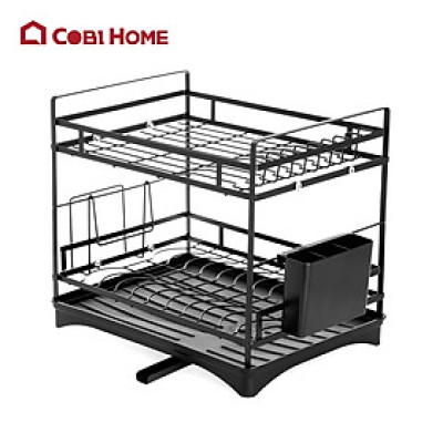 Kệ úp bát đĩa nhà bếp đa năng 2 tầng kèm khay hứng nước . Phân phối bởi Cobi Home.