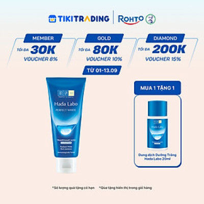 Sữa rửa mặt dưỡng trắng Hada Labo Perfect White Tranexamic Acid Cleanser 80g