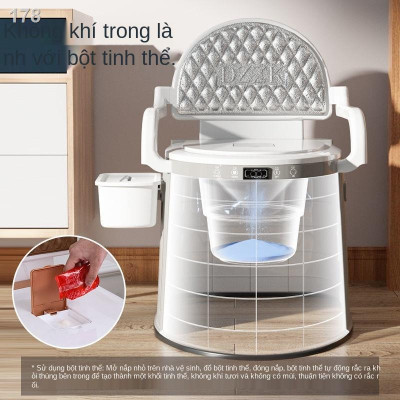 Bồn cầu di động loại lớn đa chức năng cho người già, bà bầu ,người bệnh tiện lợi chất liệu nhựa abs cao cấp có tay vịn đệm tựa lưng, Ghế Ngồi toilet Khử Mùi Tiện Dụng