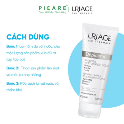 Sữa Rửa Mặt Làm Sạch Và Thanh Khiết Làn Da Uriage Depiderm Mousse Nettoyante Éclaircissante 100ml
