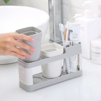 Kệ đựng bàn chải đánh răng tặng kèm 2 ly - Henrysa