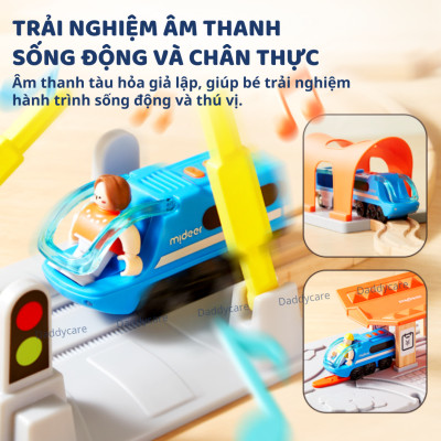 Bộ lắp ráp mô hình, khối xây dựng đường tàu hỏa Mideer Train Track Building Blocks - Urban Adventure