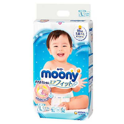 Bỉm - Tã dán Moony size L 54 miếng