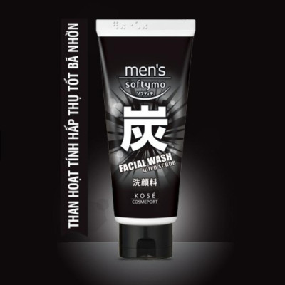 Sữa Rửa Mặt Nam Chiết Xuất Than Hoạt Tính Kosé Softymo Men