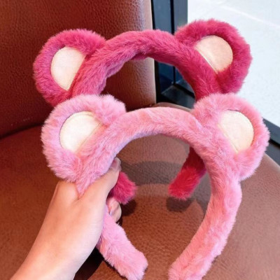 Băng Đô Cái Tóc Hình Gấu Lông Nhung Siêu Dễ Thương