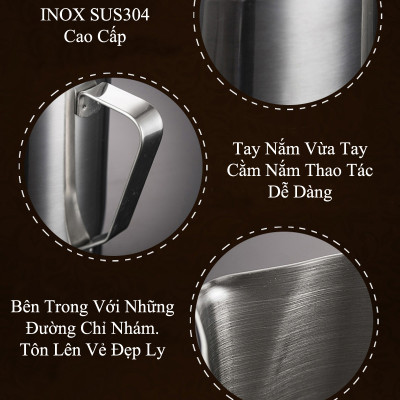 Ca Đánh Sữa Inox SUS304 Không Rỉ Có Vạch Chia Độ