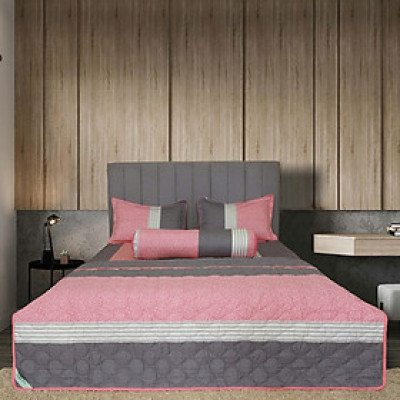 Bộ chăn drap gối Hometex cotton hoa thoáng mát, hoa văn phong phú