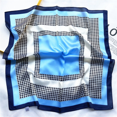 Khăn lụa vuông đa năng phối chấm bi dễ thương AKL64 (60x60cm)