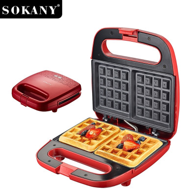 Máy nướng ép bánh SOKANY công suất lớn 750W tích hợp 2 mặt chống dính teflon giúp bánh chín nhanh chóng vô cùng tiện ích - HÀNG CHÍNH HÃNG