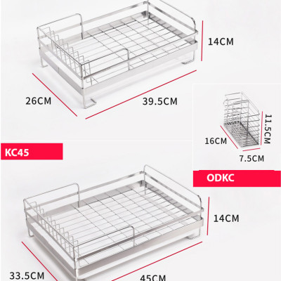 Kệ chén 1 tầng đa năng inox 304 kèm ống đũa Hobby home decor KC1