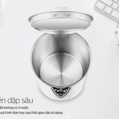 Ấm Siêu Tốc INOX 2 Lớp 1.7L SUNHOUSE MAMA SHD1386W - Hàng Chính Hãng