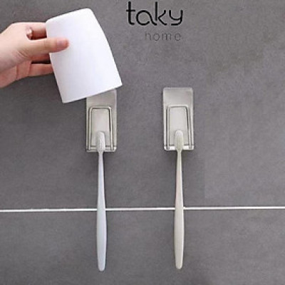 Giá Để Bàn Chải Đánh Răng Để Úp Cốc Nhà Tắm,Inox 304 Ko Gỉ, Không Khoan Đục, Sử Dụng Miếng 3M Dán Tường. TakyHome 4011