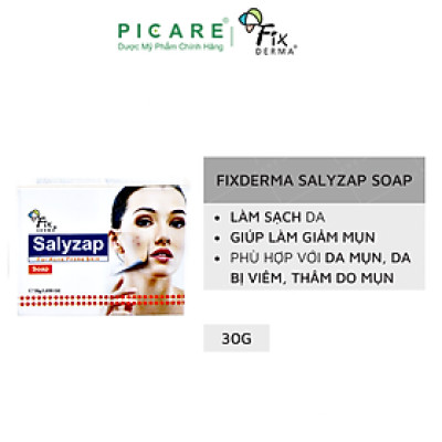 Xà Phòng Fixderma Giảm Mụn Mờ Thâm Mám Salyzap Soap  30g 