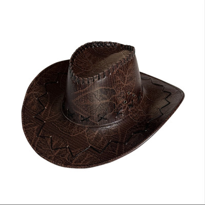 Nón Mũ Cao Bồi Nam Nữ Da Hoa Văn Chìm Thể Thao Đua Ngựa Du Lịch Dã Ngoại Chống Nắng Đi Biển Phong Cách Miền Viễn Tây Thời Trang
