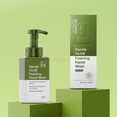 Sữa rửa mặt tạo bọt DrCeutics Gentle Olive Foaming (420g) - Hàng chính hãng