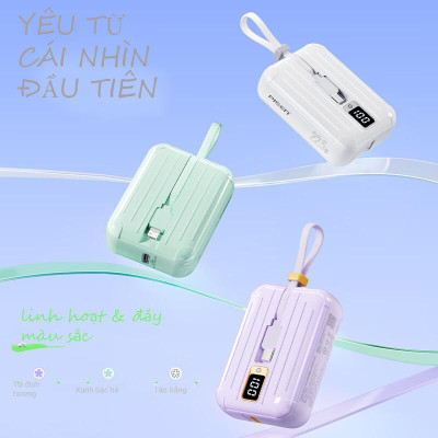 Sạc Dự Phòng Pisen Quick - POWERLink Tiny 22.5W 10000mAh (L & C) - Pisen TS-D326 - Màu Tím