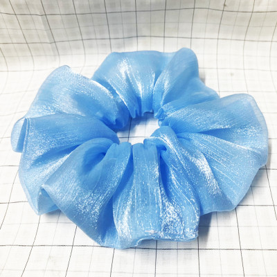 Cột tóc xanh ánh kim vân tròn size lớn đẹp - cột tóc srunchies mẫu mới