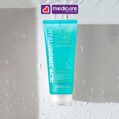 0133422 Gel Rửa Mặt FARMSTAY Hyaluronic Acid Dịu Nhẹ 200ml