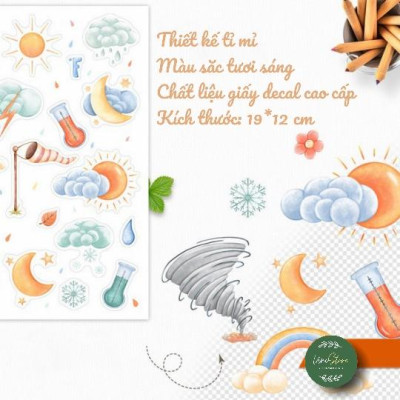 Sticker sheet wethear collection - chuyên dán, trang trí sổ nhật kí, sổ tay | Bullet journal sticker
