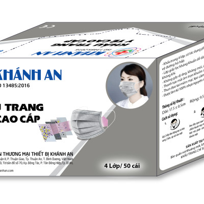 Khẩu trang y tế 4 lớp Khánh An mẫu mới SMS kháng khuẩn cao cấp