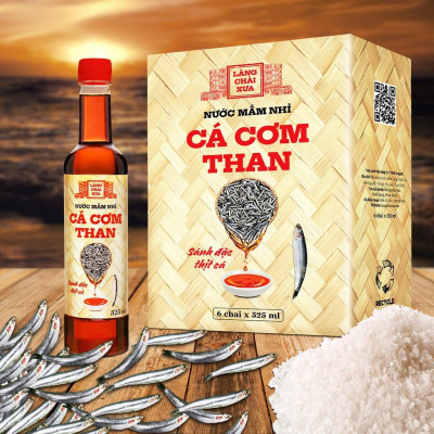 Nước mắm nhỉ cá cơm than Làng Chài Xưa (Thùng 6 chai ) chai nhựa cao cấp 525ml/chai Đặc Biệt Thanh Dịu An toàn