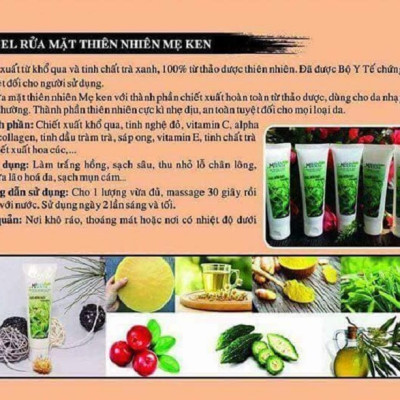 GEL RỬA MẶT THIÊN NHIÊN MẸ KEN-TUÝP 100ML