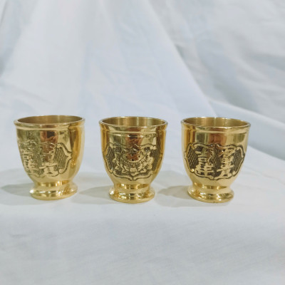 Bộ Ly Nước Thờ Cúng Bằng Đồng, Bộ 5 Ly, Bộ 3 Ly Bằng Đồng Vàng