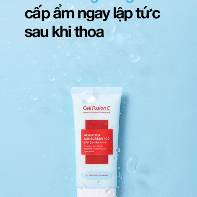 KEM CHỐNG NẮNG CẤP ẨM DỊU DA CELL FUSION C AQUATICA SUNSCREEN 100 SPF 50+/PA++++ 35ML