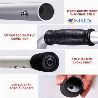 Khung tập đi cho người già có bô vệ sinh đi kèm, chắc chắn, an toàn, gấp gọn khi không sử dụng, chính hãng Nikita