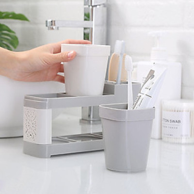Kệ đựng bàn chải đánh răng tặng kèm 2 ly - Henrysa