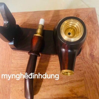 Tẩu hút thuốc đa năng bằng gỗ trắc đỏ đen 