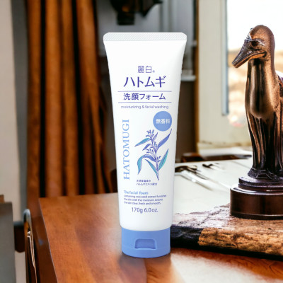 Kumano Sữa Rửa Mặt Dưỡng Sáng Da Ngừa Mụn Không Mùi Hương Hatomugi 170 G