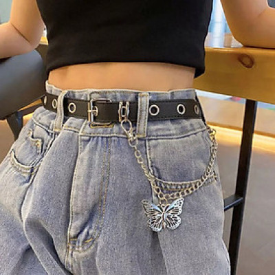 Chain xích cánh bướm đeo đai quần đeo thắt lưng phụ kiện unisex cool phong cách hip hop punk