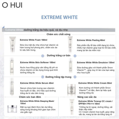 Bộ Dưỡng Trắng Da OHUI Extreme White Set 4pcs Special Set
