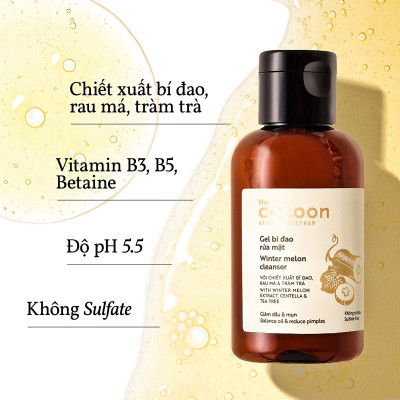 Gel bí đao rửa mặt Cocoon (Winter melon cleanser) 140ml