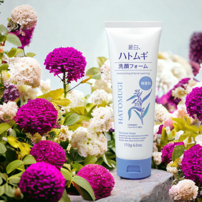 Kumano Sữa Rửa Mặt Dưỡng Sáng Da Ngừa Mụn Không Mùi Hương Hatomugi 170 G