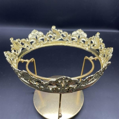 Vương miện nam tròn mẫu cao 4,5cm màu vàng