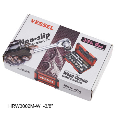 Bộ khẩu 3/8" (16 món) No.HRW3002M-W Vessel (Nhật Bản)