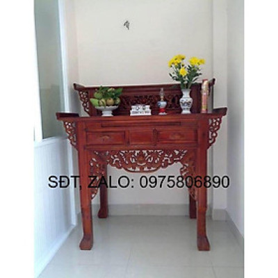 Bàn Thờ Gia tiên 2 Tầng Gỗ tràm 1m27, bàn cúng gỗ tràm , bàn thờ gỗ