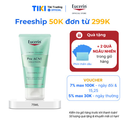Gel rửa mặt giảm mụn Eucerin Pro Acne Cleansing Gel 75ml
